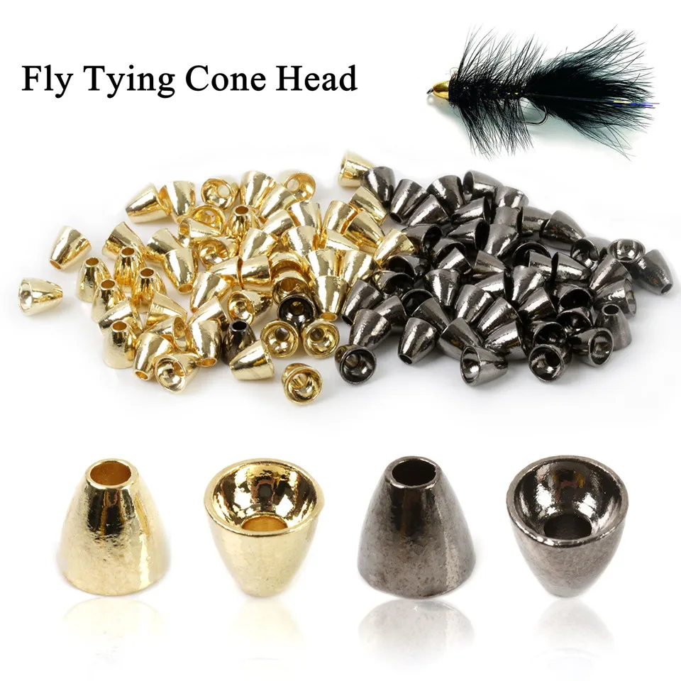 Maximumcatch 25pc Tungsten Fly Tying Cone Head Čierny nikel/Zlatý muškový materiál