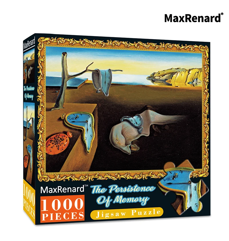 Maxrenard 68*49 cm Hra 1000 kusov Jigsaw Puzzle Art Collection Collection Toy Salvador dali Perzistencia času voľného času pamäte