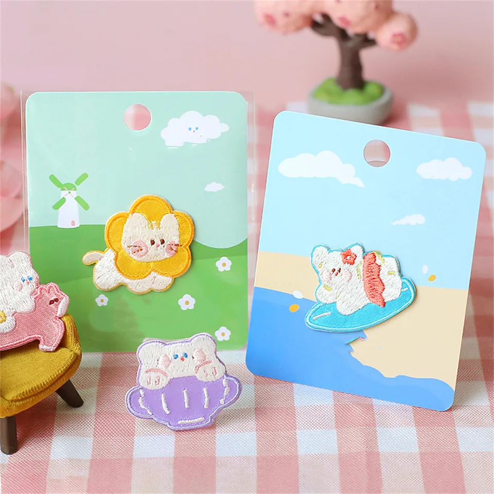 Maxsin Fun 1 PC Vysoko kvalitné vyšívané nálepka Panda Animal Patch Iron na odevoch Džínsy
