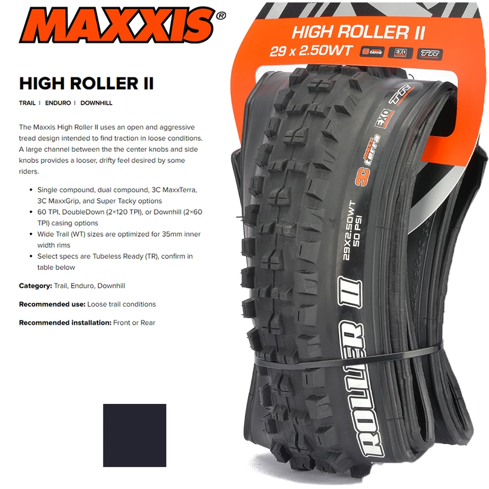 Maxxis High Roller ⅱ MTB Bicycle Tire Tire bezdušu 29x2.50 29x2.30 27,5x2.50 27,5x2.40 Rimy 29 27,5