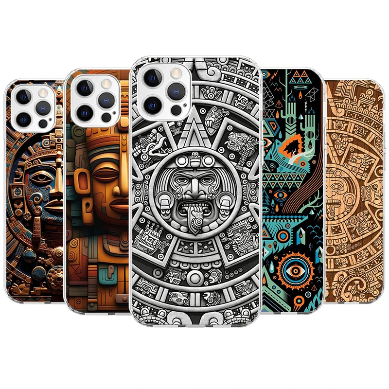 Mayan Stone Totem Pole Pase Pase pre Apple iPhone 11 12 13 14 15 16 Pro Max 7 x XS 8 Plus +