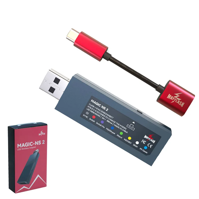 Mayflash Magic NS2 Wireless Bluetooth-kompatibilný adaptér USB USB pre Xbox Series S/X/Logitech/PS5/PS4 Controller/SEGA/Switch