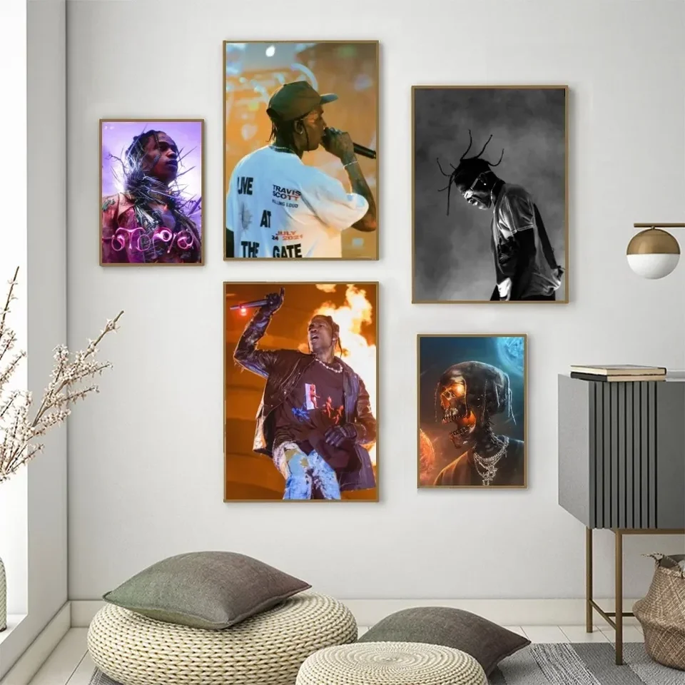 Maľba plátna anime utópia travis scott rapper umenia plagát nepremokavý kaviareň bar obývacia izba spálňa dekorácie