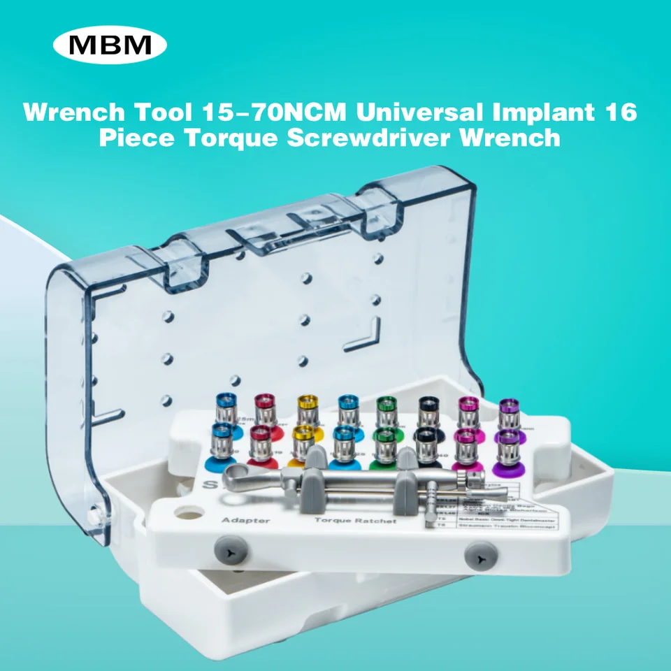 MBM Zubný univerzálny implantát krútiaceho momentu kmiľový kľúč Protetické obnovenie Ratchet súpravy zubný lekársky nástroj 10-70ncm