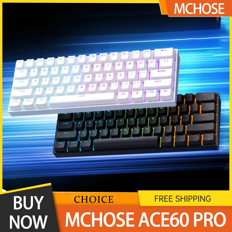 Mchose ACE60 Pro Magnetic Axis Mechanická klávesnica Gaming and Esports Desktop Computer Prispôsobené káblové klávesové rozhranie USB