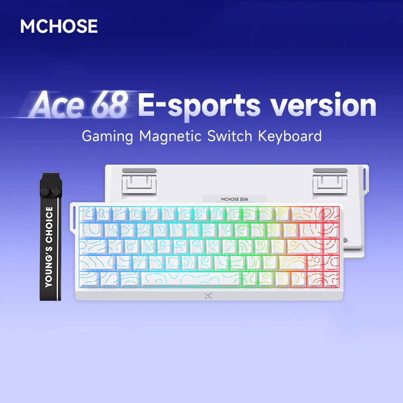 Mchose ACE68 RGB 8K Mechanická klávesnica, magnetický spínač, presnosť RT 0,01 mm, rýchlosť skenovania 128 000, colné herné klávesnice