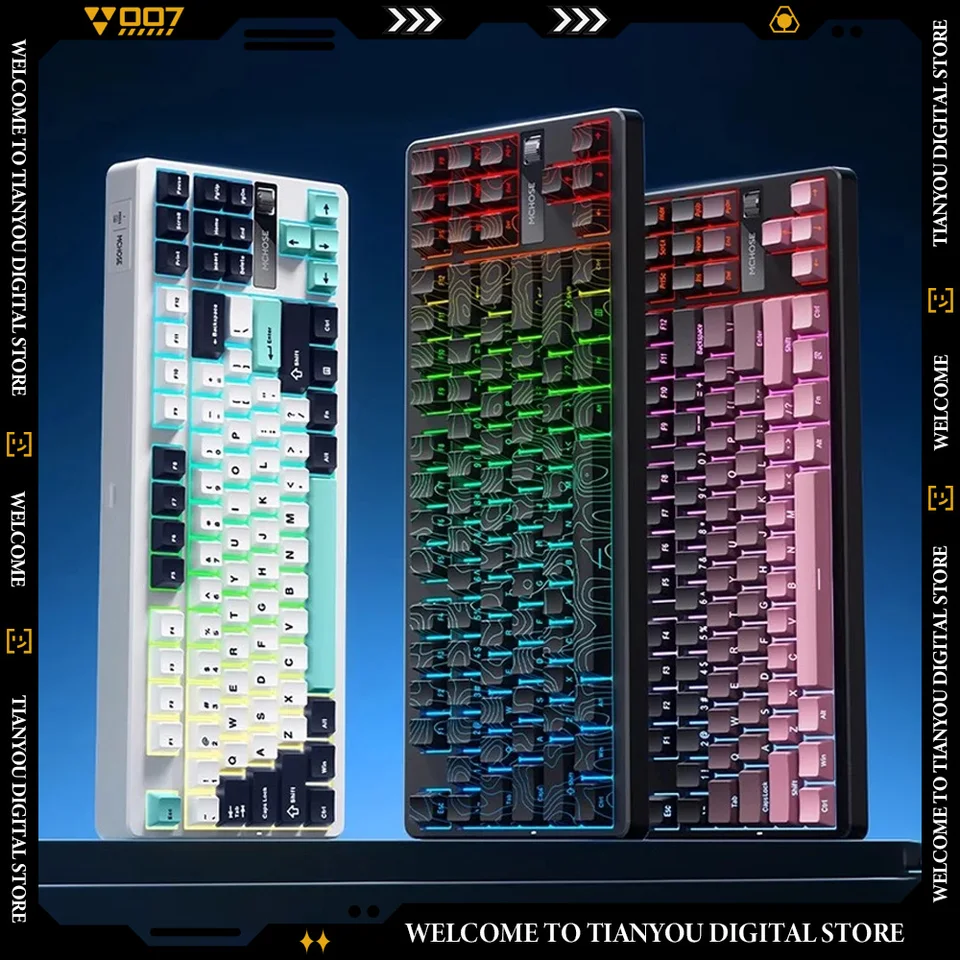 MCHOSE G87 TTC V2 RGB GOB Switch GOB TESTNANIE Mechanická klávesnica 2.4G Wireless Hot Swap Troj režim Vlastné herné e-športy Klávesnice