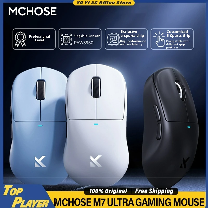 Mchose M7 Ultra Wireless Gaming Mouse E-Sport Special PAW3950 8K Volebná miera špičková nízka latencia 2,4 g 8k herná herná myš