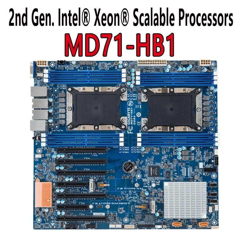 MD71-HB1 (rev.1.x) MD71-HB0 (rev.1.x) Gigabyte Základná doska 2. gen C622 DDR4 Testovaná dobre prepravu md71-hbo