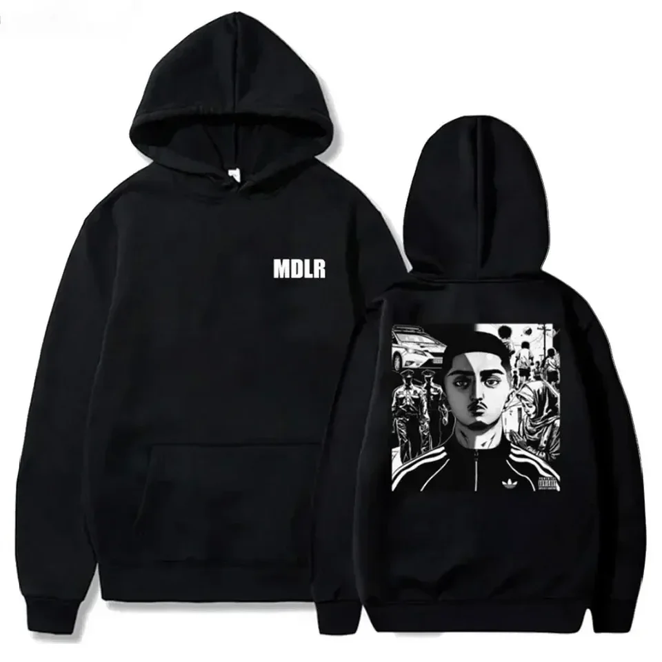 Mdlr tlačové mikiny Ženy fleece mikina hip hop hip hop casure mikina vintage pulloves voľný y2k oblečenie Ženy mikina