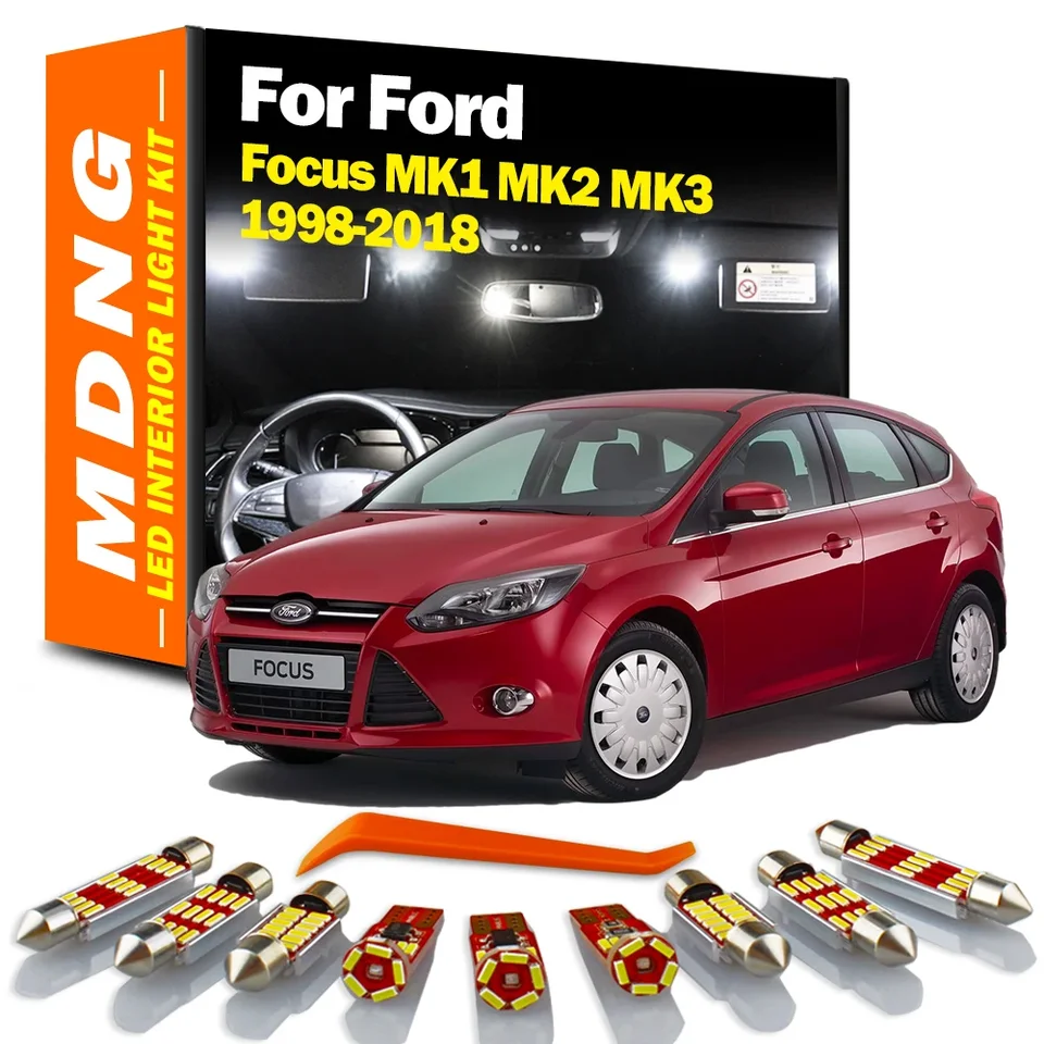 MDNG pre Ford Focus MK1 MK2 MK3 1998-2016 2017 2018 LIMP LED LED dióda DOME DOME MAP SVETLA SILLA LED žiarovky Canbus bez chyby
