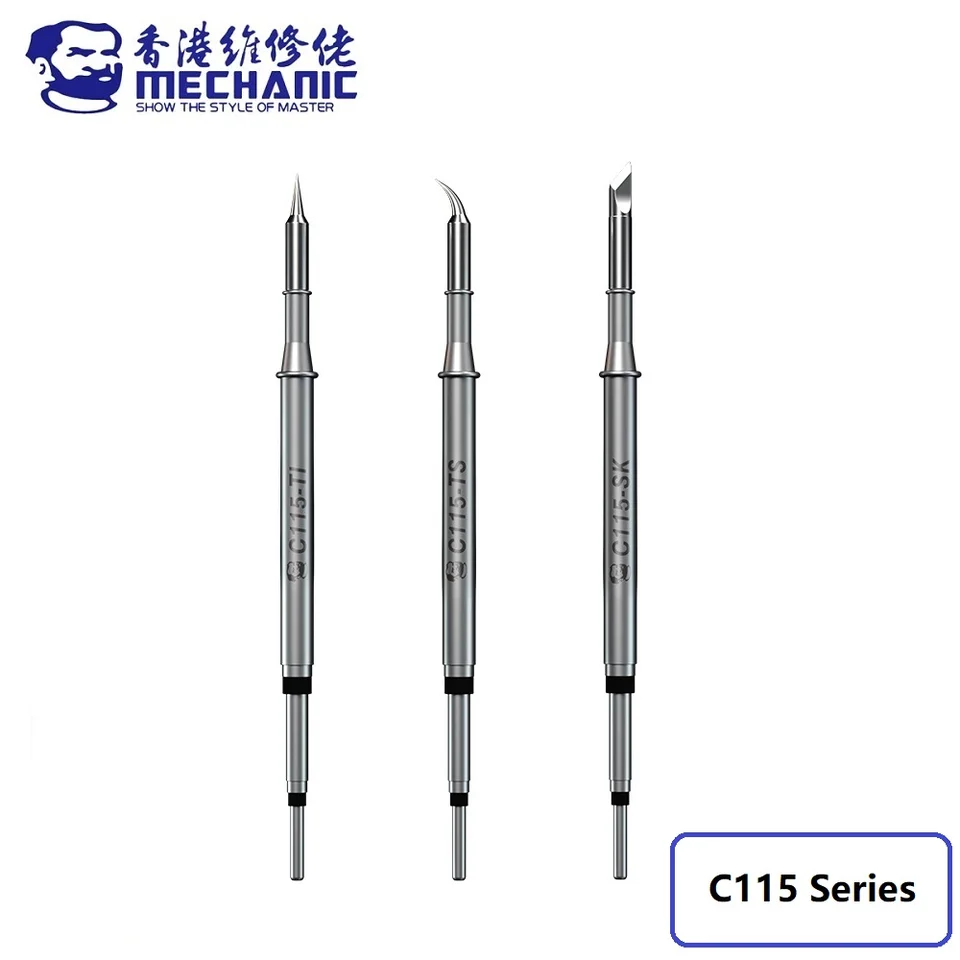 Mechanic C115 Series Nano-úroveň vnútorného vykurovania Dlhé spájkovanie Iron Tip Tool pre JBC/Xsoldering/Sugon T26 Spájkatá stanica rukoväte T26