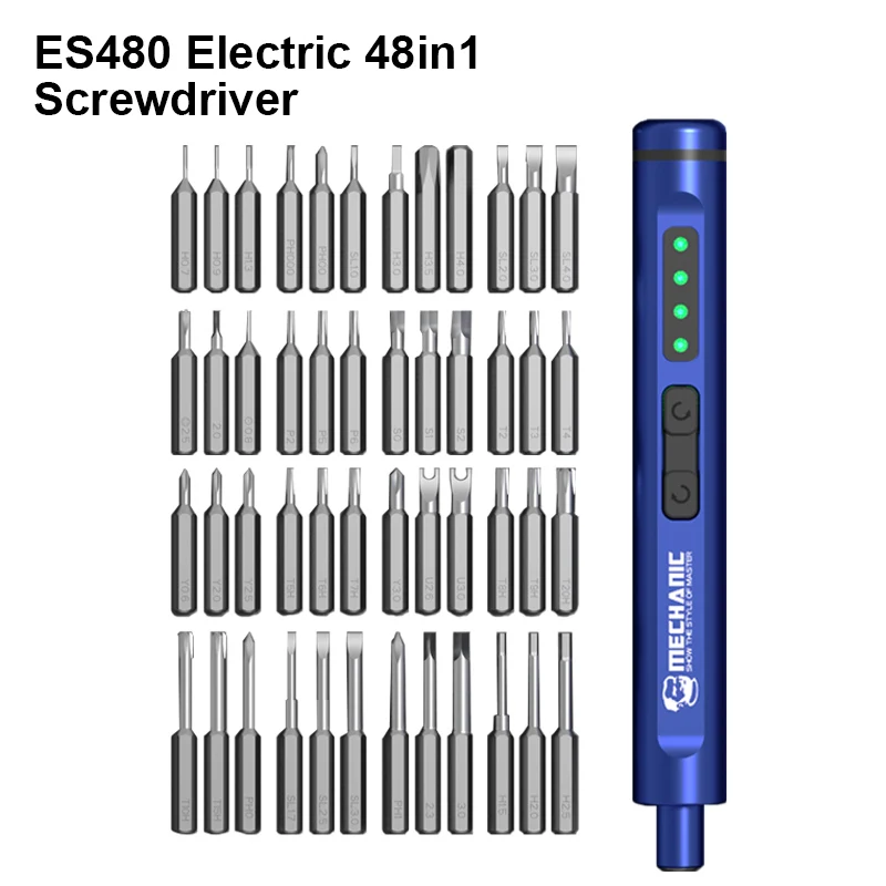 Mechanic ES480 Electric 48in1 Screwdriver Set Multifunkčný nástroj na opravu demontáže mobilného telefónu s vysokou tvrdosťou