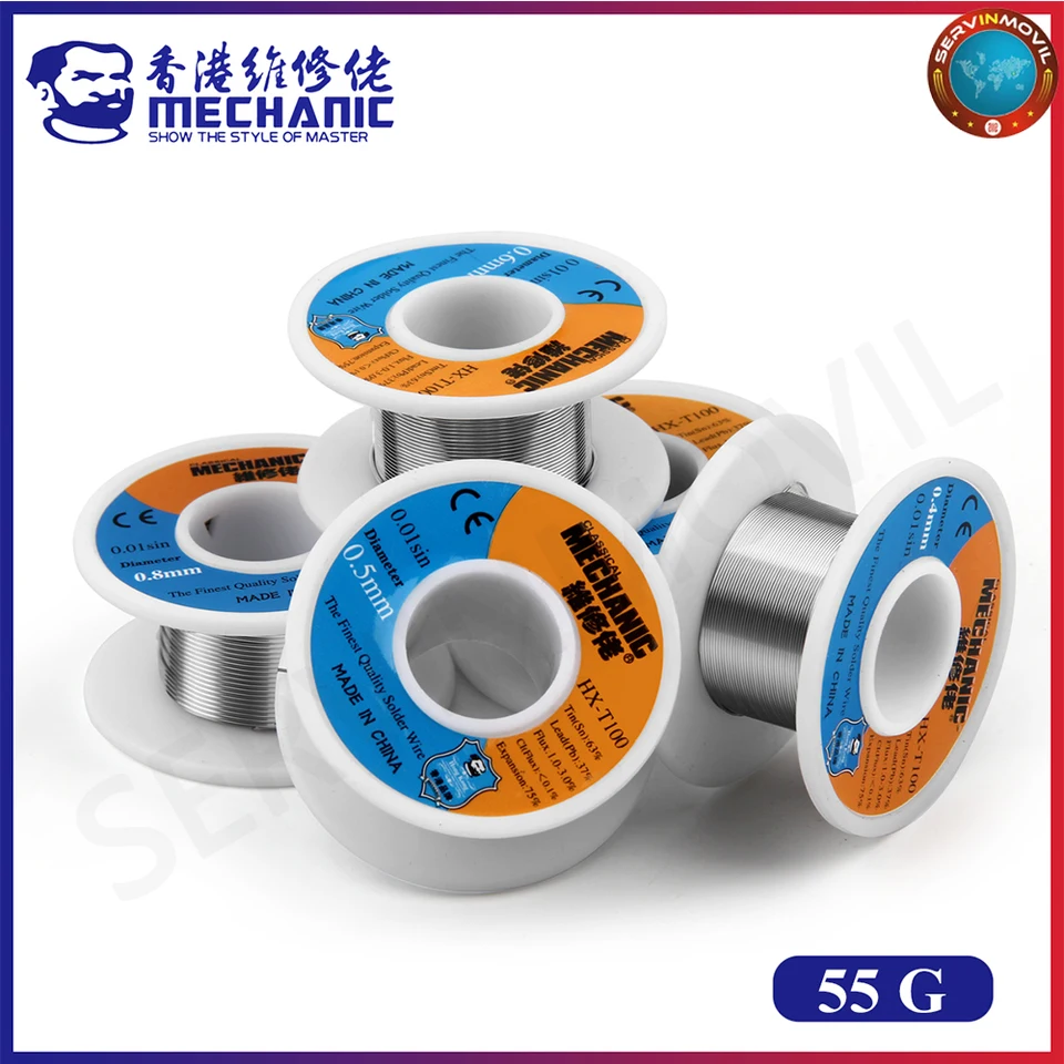 Mechanic HX-T100 55G ROSIN CORE 183 ℃ Bod tavenia 0,2 mm-1,2 mm vysoká čistota spájkovacia zváracia zváracia tok 1,0-3,0%