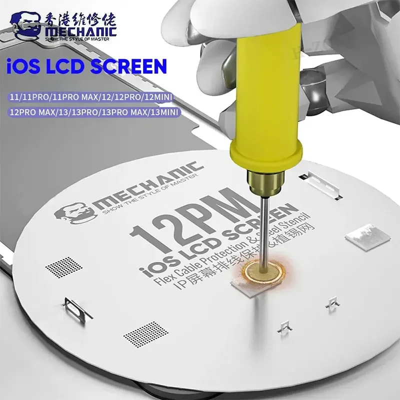 Mechanic LCD Screen IC ochrana BGA Reballing Stencils pre iPhone 11 12 13 Mini Pro Promax Flex káblové štiepky Planting Mesh
