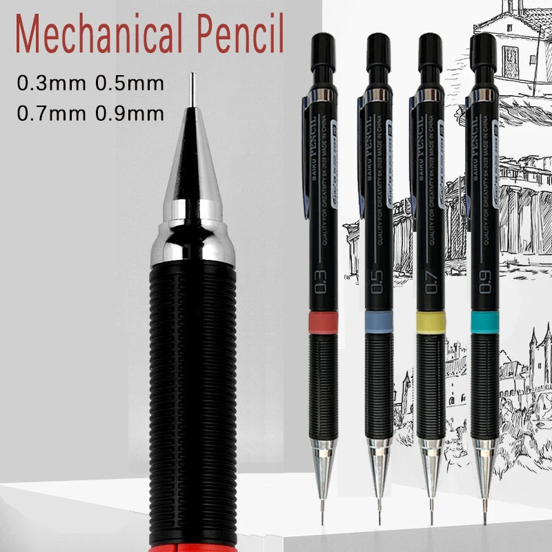 Mechanická ceruzka s doplňovacími tyčami sada 0,3 mm 0,5 mm 0,7 mm 0,9 mm automatická ceruzka vymeniteľná o vodiče