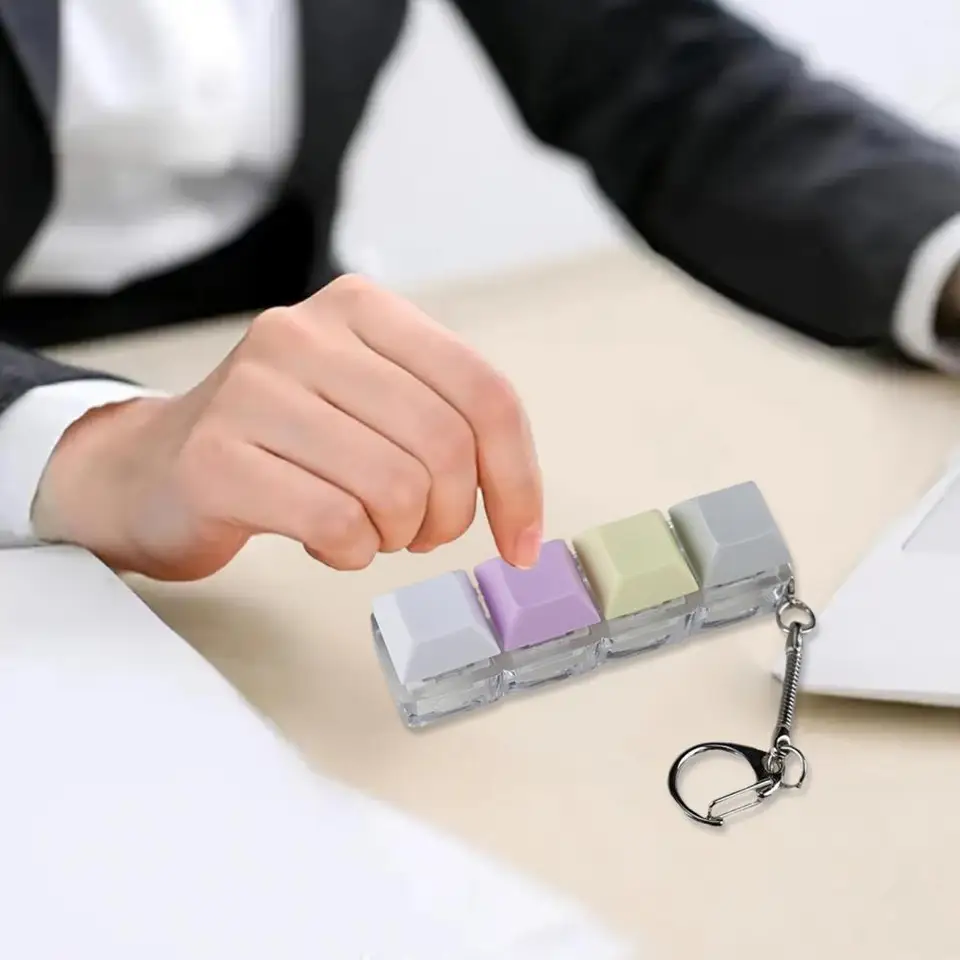 Mechanická klávesnica hračkou Mechanical Keyboard Keycap Kliknutím na hračku Fidget pre úľavu pre úzkosť prenosný úľavu od stresu pre deti
