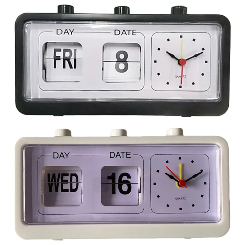 Mechanické budík Novinka Flip Clock Desktop Digitálne hodiny s kalendárnymi hodinami domáci dekor retro dekor