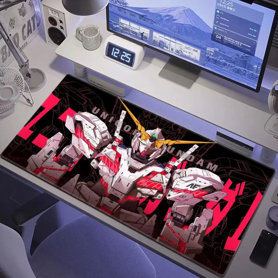 Mechanický bojovník Gundam MousePad Desktop Pad Game Game MousePad Gaming Mouse podložka Veľký deak rohož pre chlapcov pre Overwatch