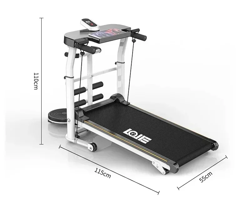 Mechanický nemotorový vnútorný oceľ nastaviteľný tichý bežecký pás Pitness Fitness Skladacia a multifunkčný bežecký pás