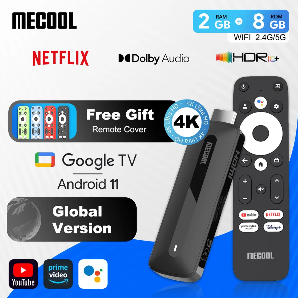 MECOOL KD3 Android 11 TV Stick with Dolby Audio 2+8G Google Certified Google TV Stream médiá Médiá Stick Home Media Player Player
