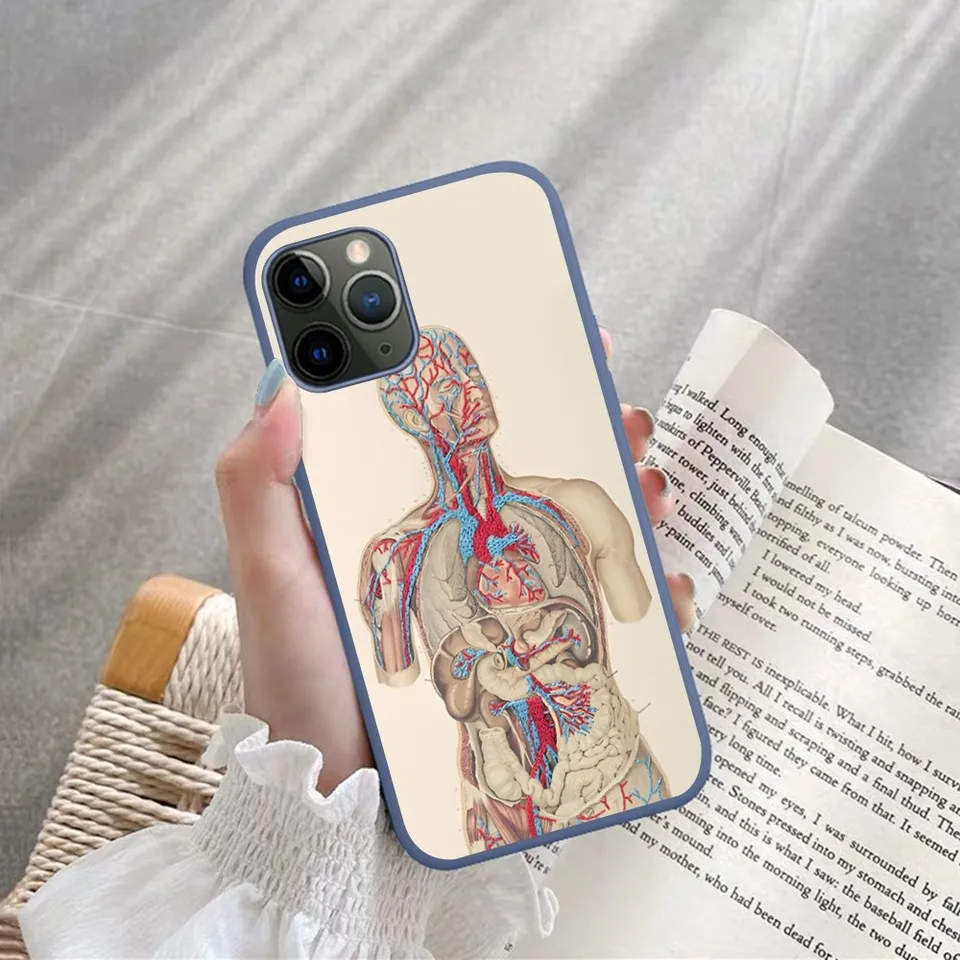 Medical Human Anatomy Telefón puzdro pre iPhone 14 11 12 13 Mini Pro XS Max 8 7 6S Plus x xr Solid Candy Cance Case Case