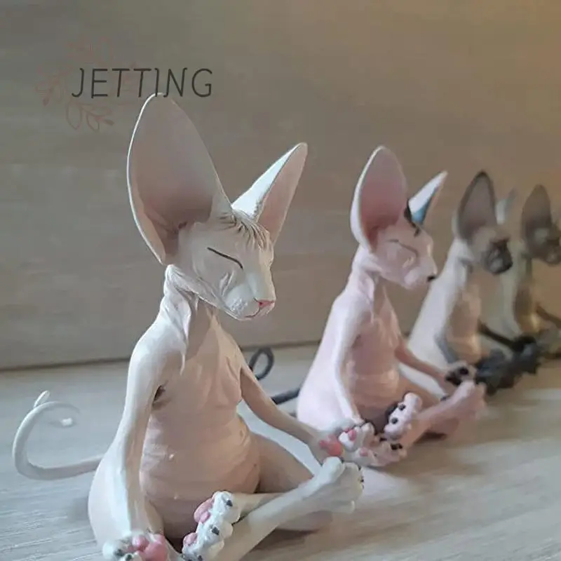 Meditačná joga šťastná mačka zberateľná figúrky