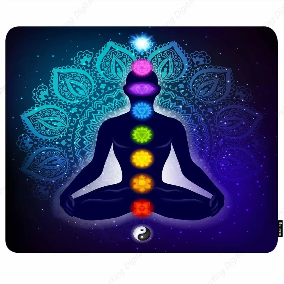 Meditácia ľudská myš Pad Lotus Halo Mandala Tai Chi Anti Slip Gum Mouse Podložka vhodná pre kanceláriu prenosného počítača 25*30 cm