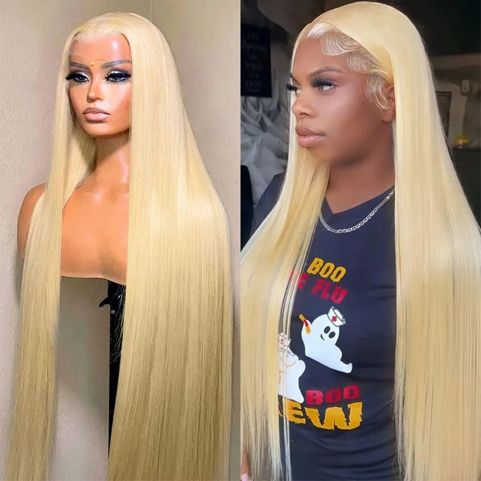 Medová blondínka 613 Parochne ľudských vlasov 13x4 čipky predné parochne pre ženy 180% hustota HD Lace Lace Frontal Parochne pred vytrhnuté pri predajnom výške