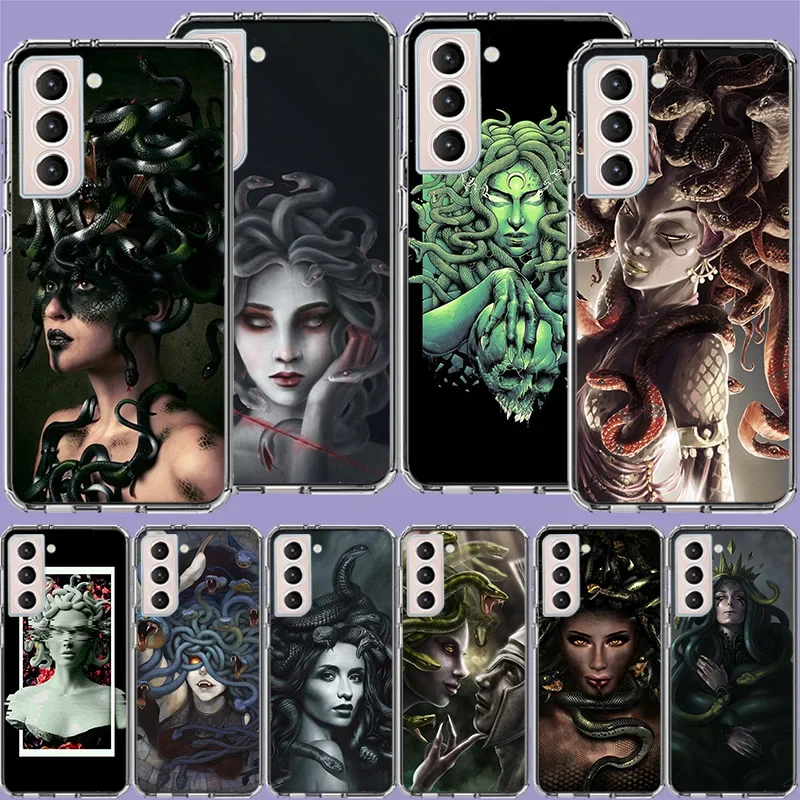 Medusa v starogréckom mytológii pre telefón pre Samsung Galaxy S24 S22 Ultra Capa S21 S23 Fe S20 S10 S9 S8 Plus S10E S7 Edge Co