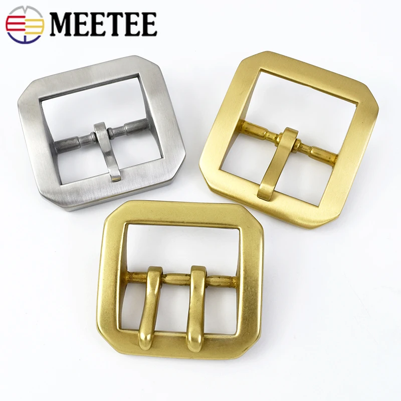 Meettee 40 mm čistý mosadzný medený špendlík pracka z nehrdzavejúcej oceľovej opasok DIY kožené remeselné doplnky pre pásy 38-39 mm mužov