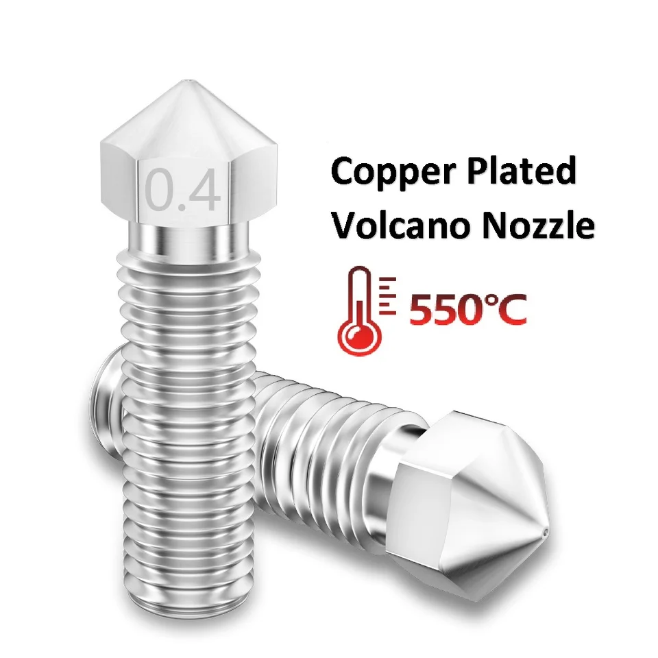 Mega 1pc 3D tlačiareň Volcano Dýza meďnatovaná maxtemp 550 Vysoko kvalitná 0,4 0,6 0,8 mm pre 1,75 mm vlákno M6 Hotend