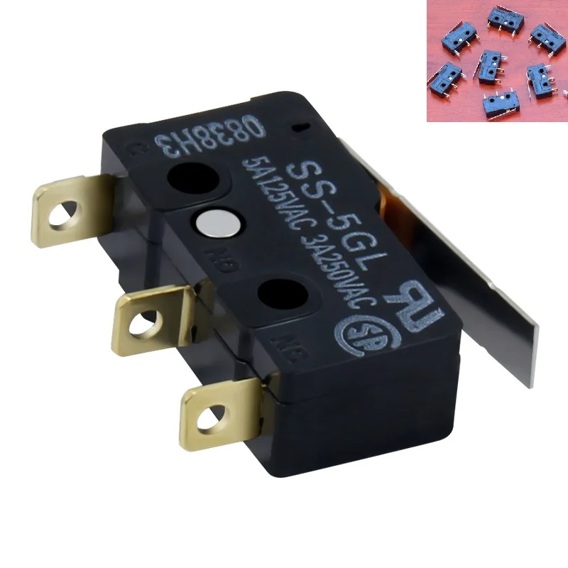 Mega 8pcs/Lot Micro SS-5GL Switch Mini Limit Switch 3pin End Stop 1,47n pre 3D spínač tlačiarne koncový Omron Ultimaker
