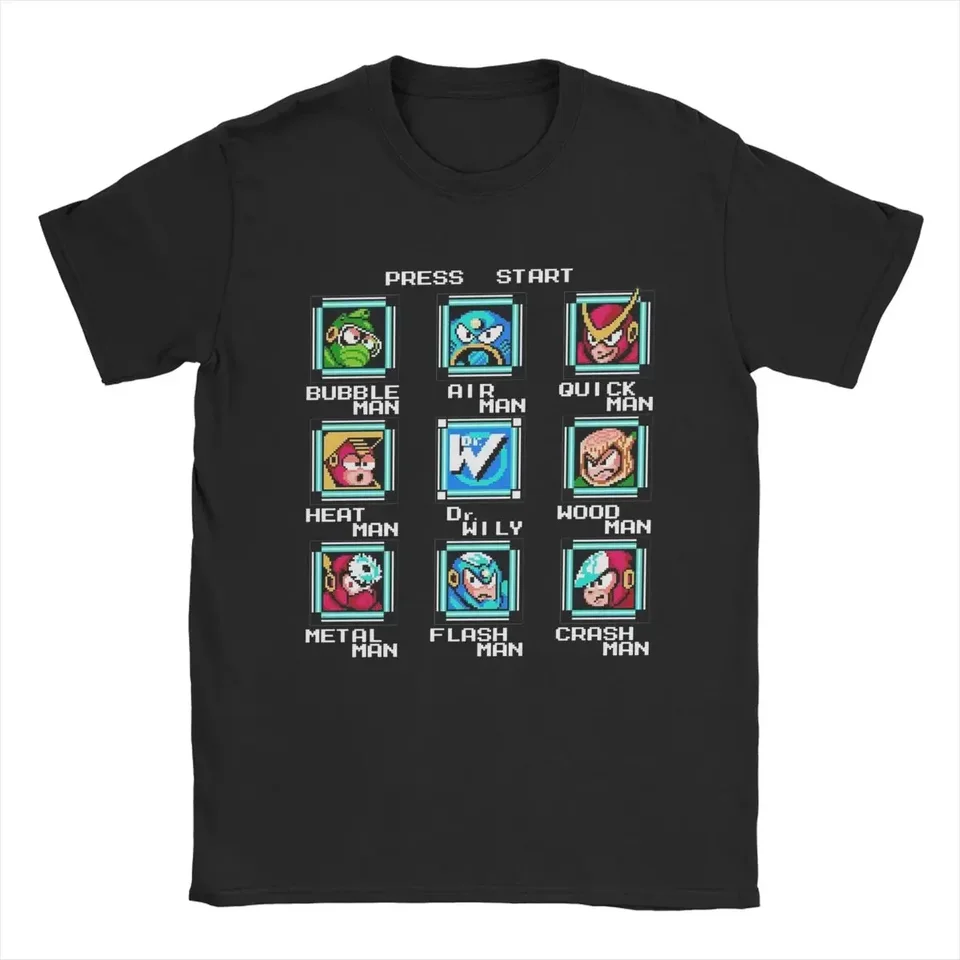 Megaman Player Stage Select T Tirls for Men