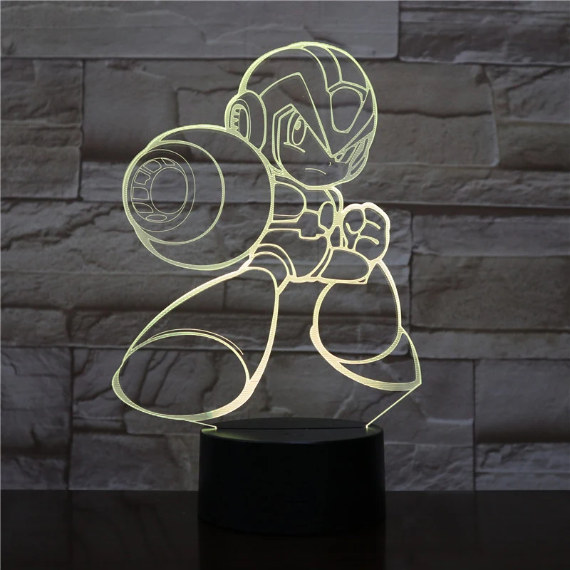 Megaman Rockman 3D LED lampa pre spálne manga nočné svetlá anime akčná figúrka dekor roztomilý detský darček Luces