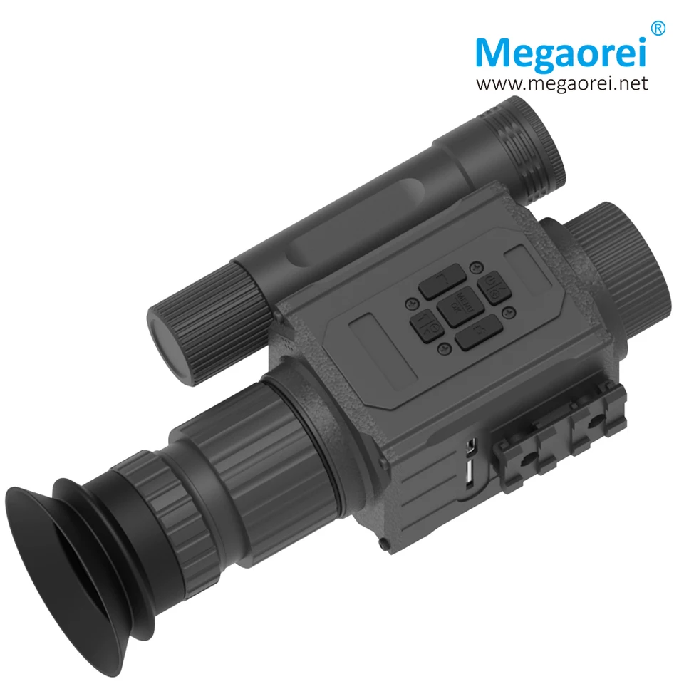 Megaorei Nk008 Telescope Sight Monokulárny poľovník Night Vision Scope Camera, 480nm 940nm IR FLILT LIGHT a 1,4 palca veľký displej