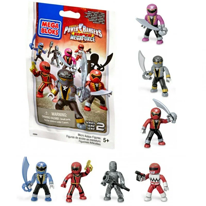 Megasbloks Dinosaur Rangers Výkonný Super Sentai Japan Tokusatsu Action Figure zostavil megázy Force Mini Doll Collection Collection