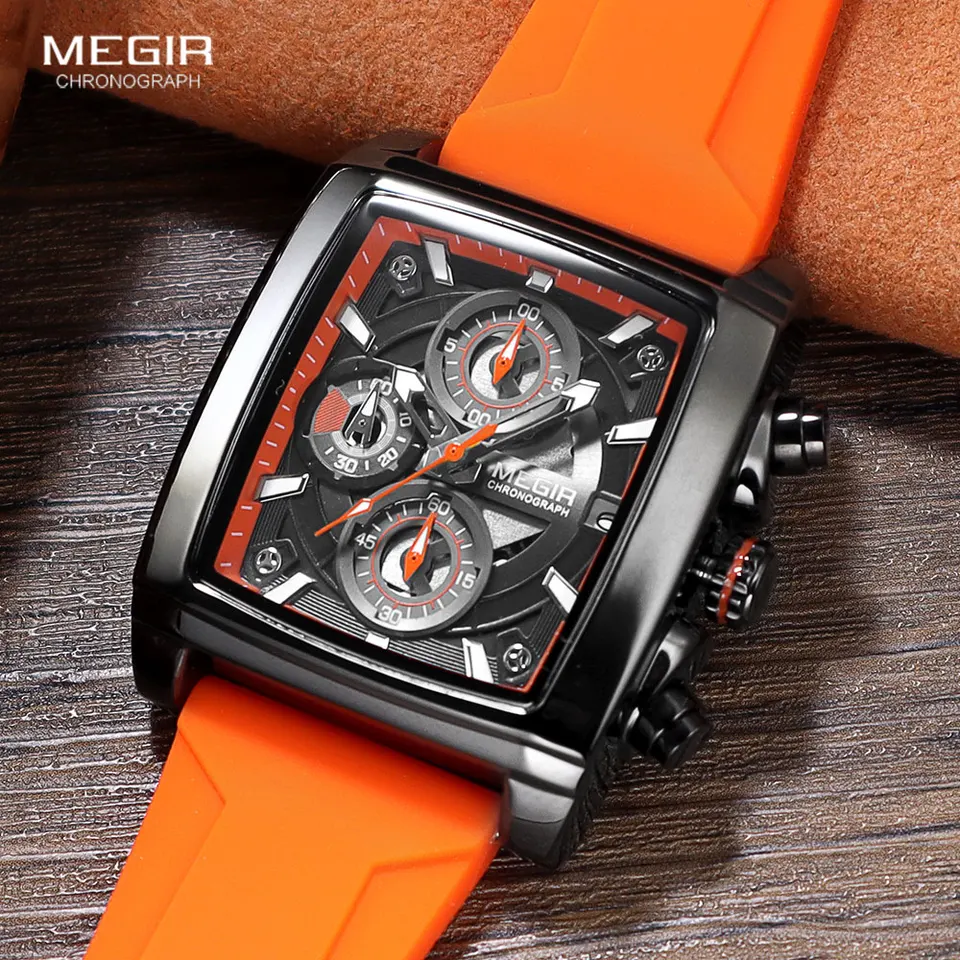 Megir Unisex Sport Watch Fashter Vodotesný chronograf Quartz náramok pre ženy so svetelnými rukami