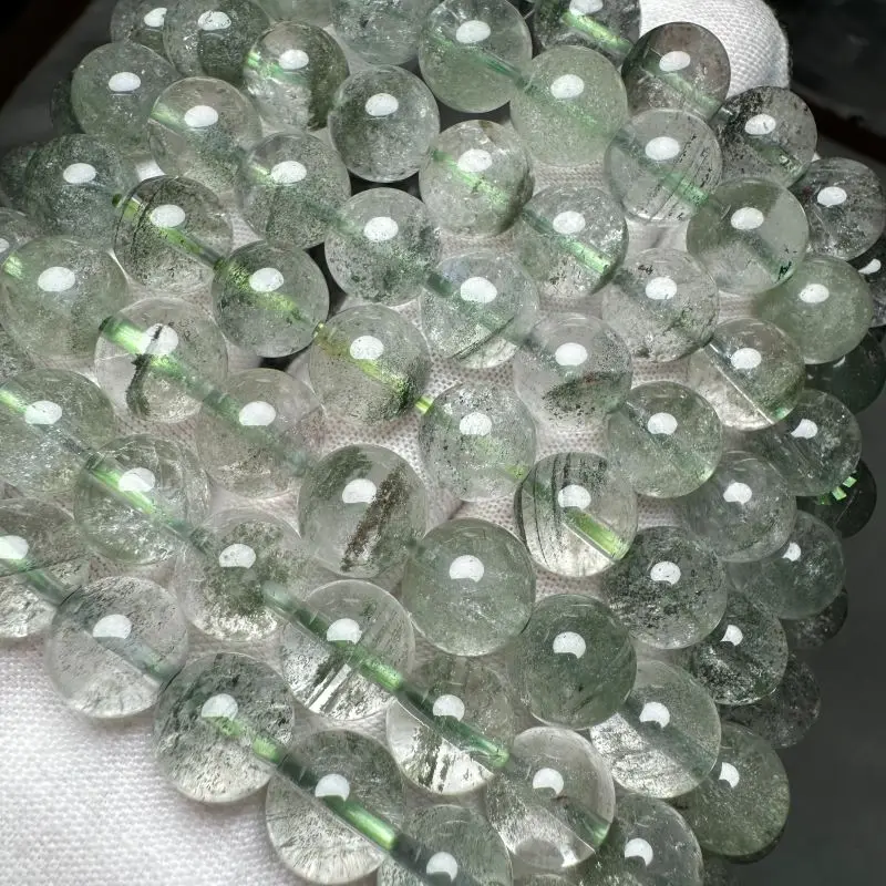 Meihan Aa Natural Brazília zelená Phantom Quartz Crystal náramok Sladké kolo pre šperky na výrobu dizajnu DIY náhrdelník