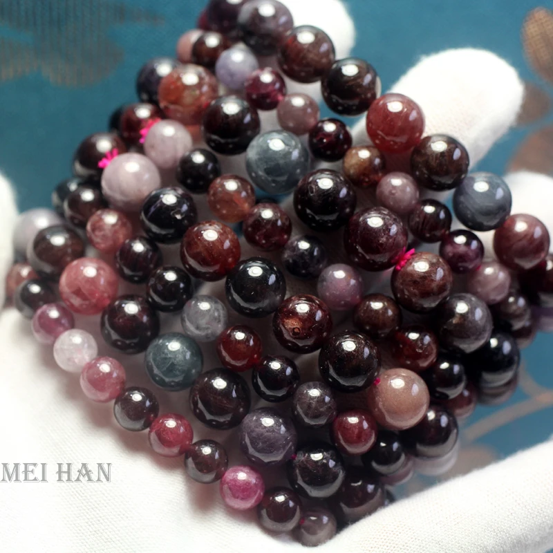 Meihan Natural AAA farebný spinel hladký guľatý voľný korálky kameň pre šperky na výrobu dizajnu darček
