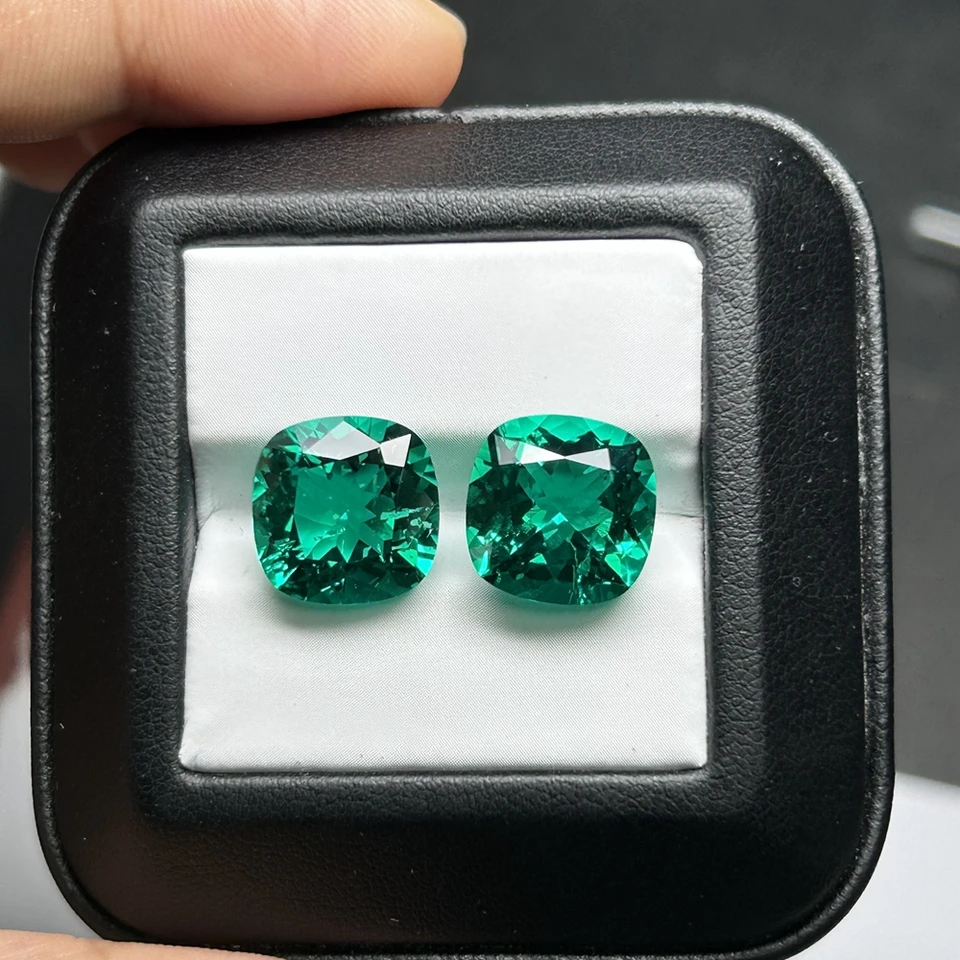 Meisidian 5x5 až 12x12 mm vankúše Hydrotermálne laboratórium pestované zelené smaragdové drahokam pre šperky