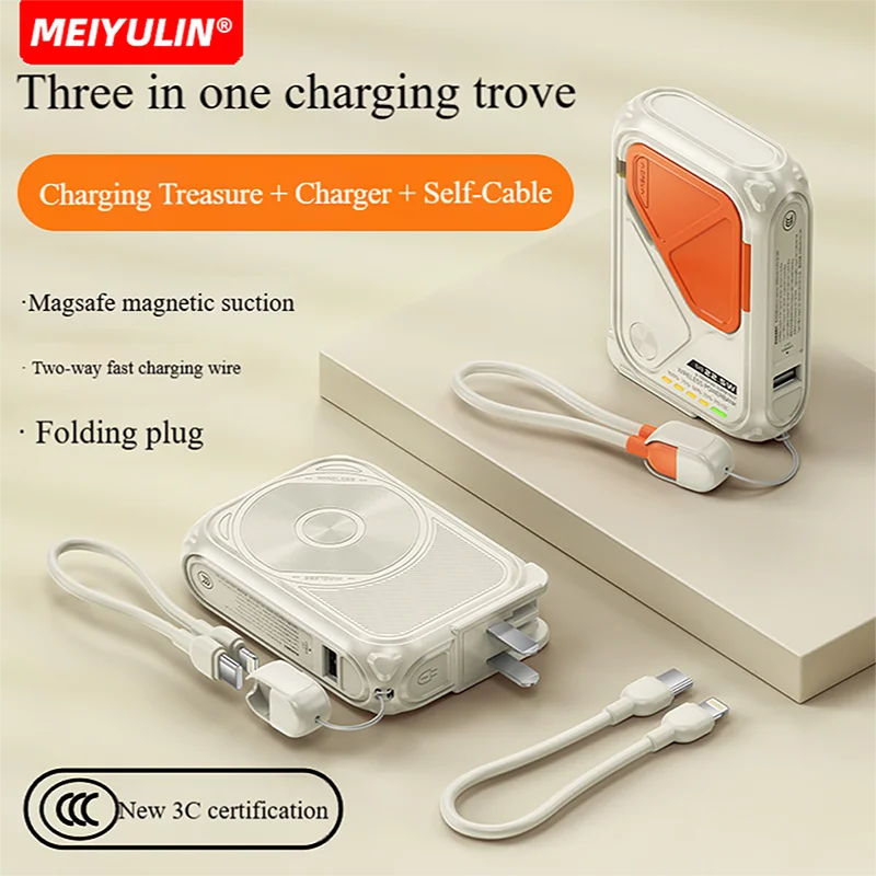 Meiyulin 20000 MAH MAGNETICKÁ nabíjačka Prenosná bezdrôtová banka BANK BANK RÝCHLE POKLAJÚCI DRÁVKA POLOŽKY POZOR AUXILIARY CESTA PRE MAGSAFE iPhone