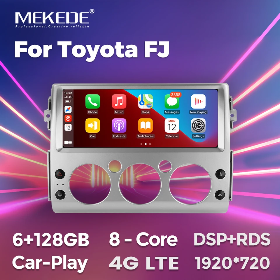 Mekede 12.3inch Car Aut Radio pre Toyota FJ Cruiser 2007-2017 Android Auto Multimedia Video Player GPS stereofónna dotyková obrazovka 4G WFI BT