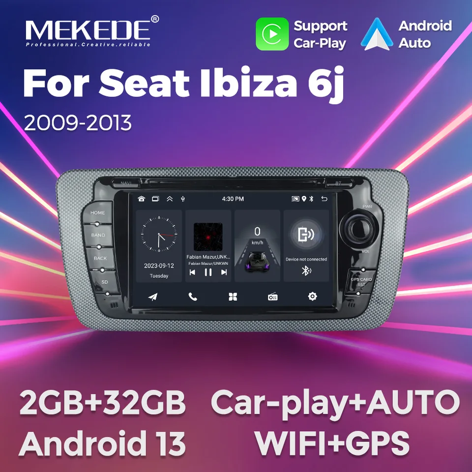 Mekede 7inch CarPlay Andorid Auto Car Radio pre sedadlo Ibiza 6J 2009 2010 2012 2013 2013 MK4 FR Multimedia All in One BT GPS navigácia