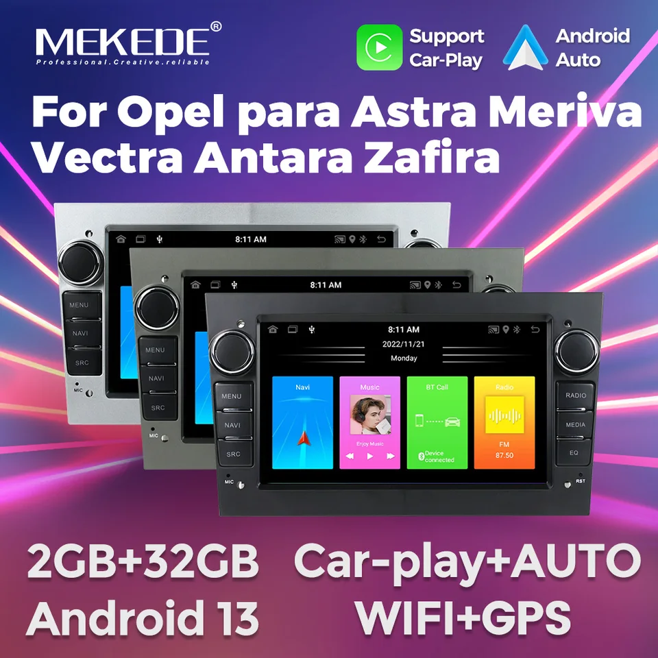Mekede Android 13 Car Radio Stereo 2 Din pre Opel Para Astra Meriva Vectra Antara Zafira 2003 -2011 Auto Carplay WiFi Multimedia