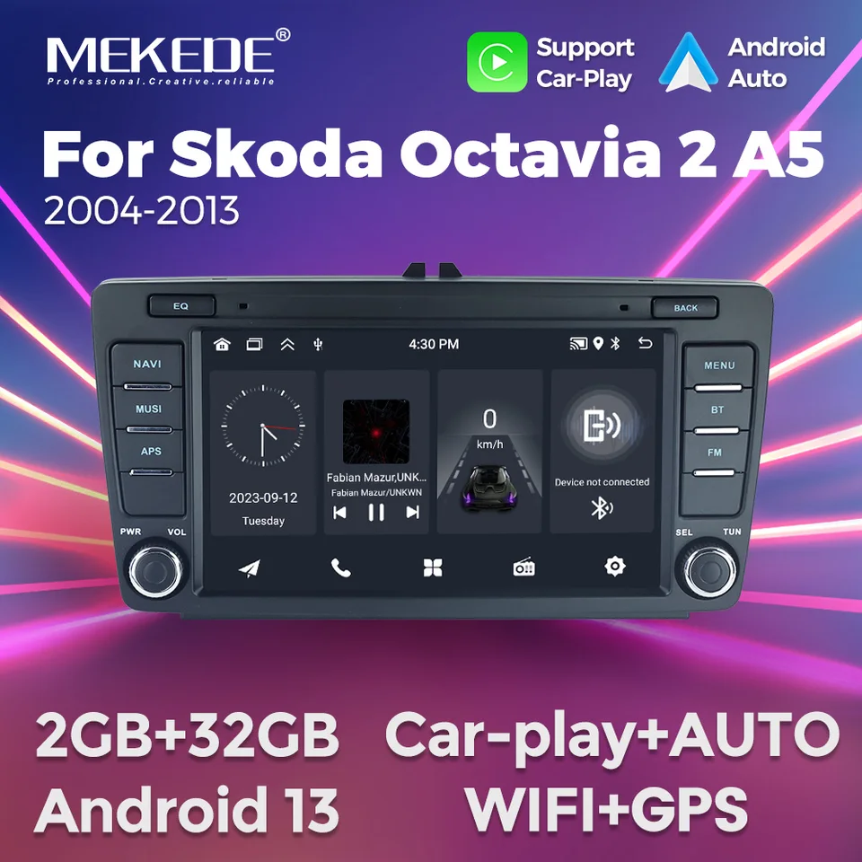 Mekede Android 13 CarPlay Car Radio pre SkoDa Octavia 2 A5 2004 2005 2006 2007 2008 - 2013 BT Auto multimediálny hráč GPS WiFi WiFi