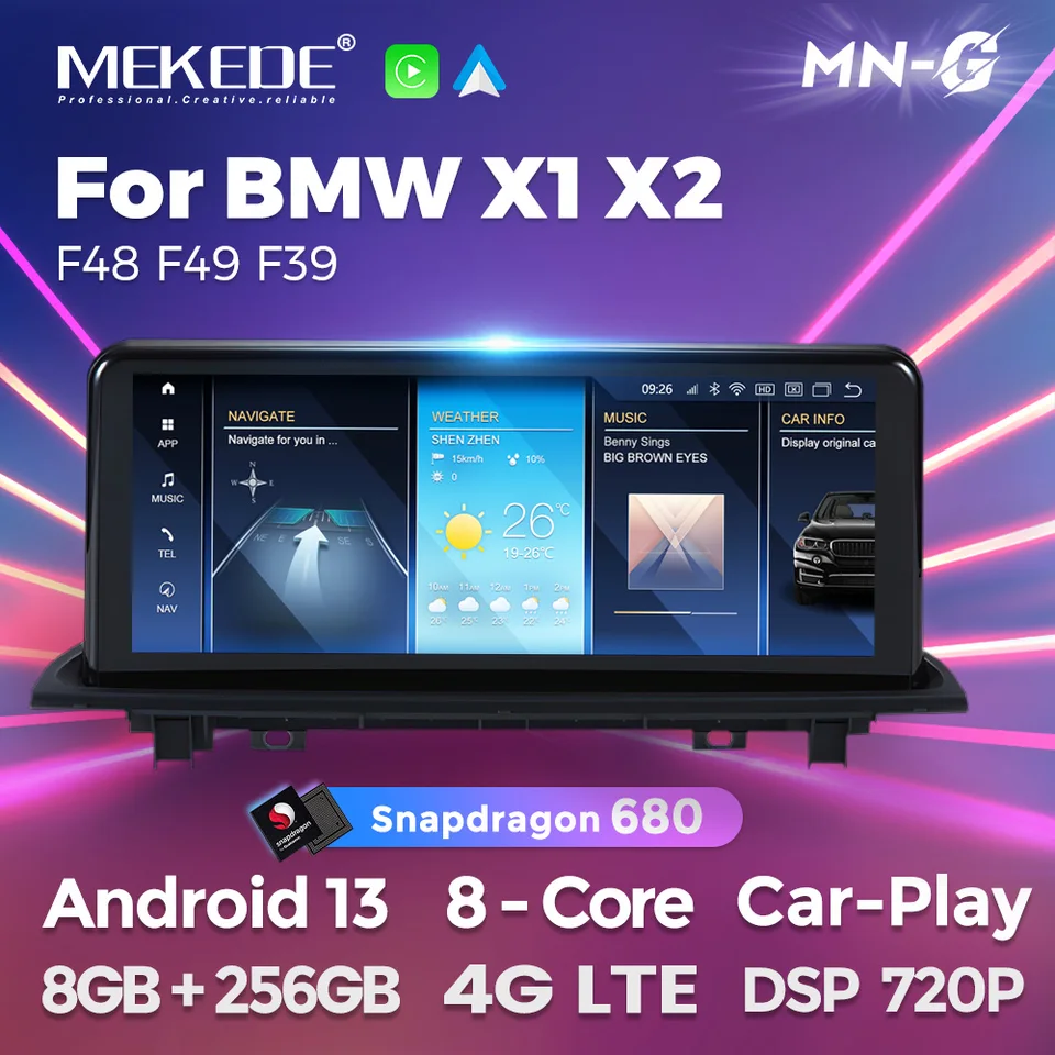 Mekede Android 13 Snapdragon 680 pre BMW X1 F48 / X2 F49 2015-2019 F39 NBT EVO Car Radio Multimedia Player GPS CARPLAY HEAD UNIT