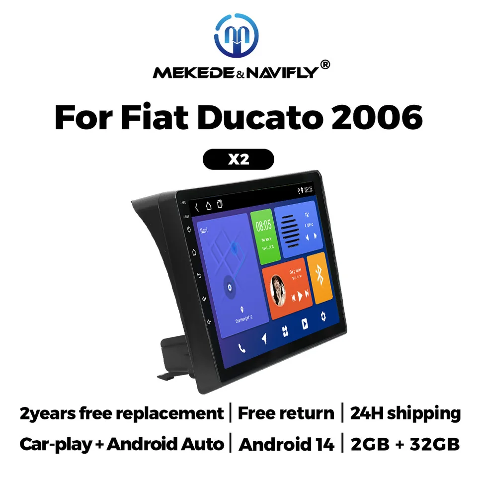 Mekede Android14 9inch Car Radio Radio Stereo Multimedia Video Player pre Fiat Ducato 2006-2012 CarPlay +Auto WiFi +BT Navigation GPS
