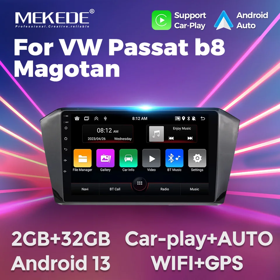 Mekede WiFi GPS Car Stereo pre Volkswagen Vw Magotan Passat B8 2015-2021 Automobilový multimediálny inteligentný systém IPS č. 2DIN