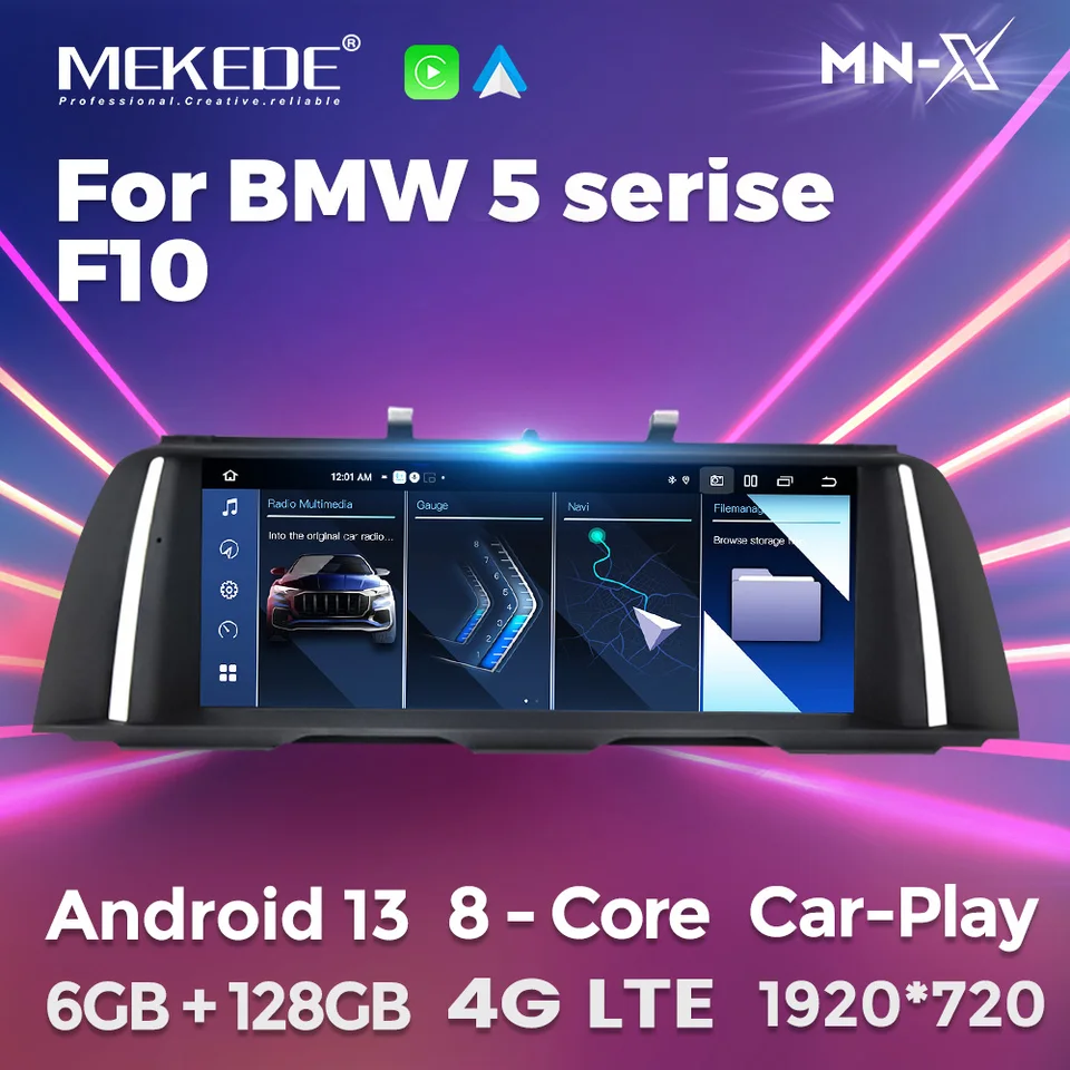 Mekede Wireless CarPlay Android 13 Car Radio Multimedia Video Player BT GPS Navigation 4G LTE pre BMW 5 Series F10/F11 2011-2016